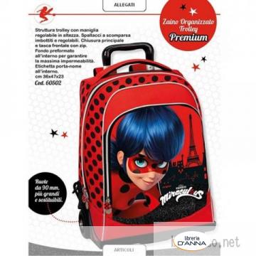 PANINI - ZAINO TROLLEY PREMIUM MIRACULOUS 60502 CON ZAINO ORGANIZZATO
